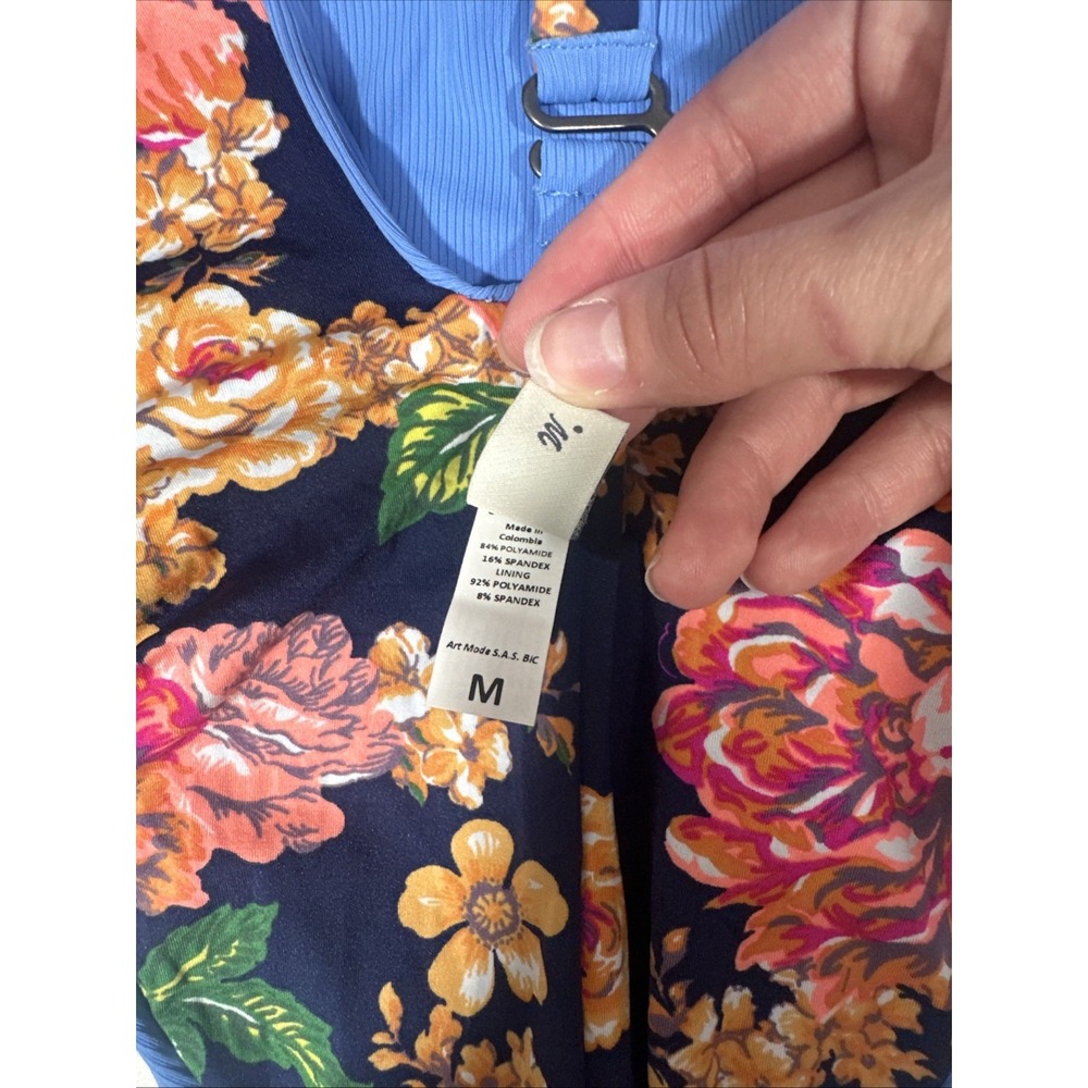 NEW $154 Maaji [ Medium ] Tiky Reversible Cheeky Cut Plunge One Piece Blue T1955 - Picture 13 of 13